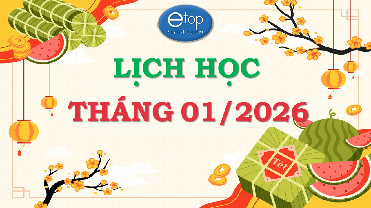 LỊCH HỌC THÁNG 01/2026